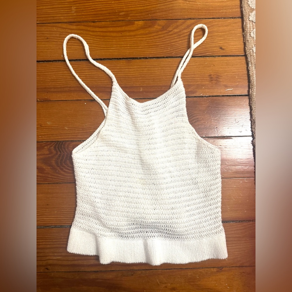 Zara White Knit Tank Top
